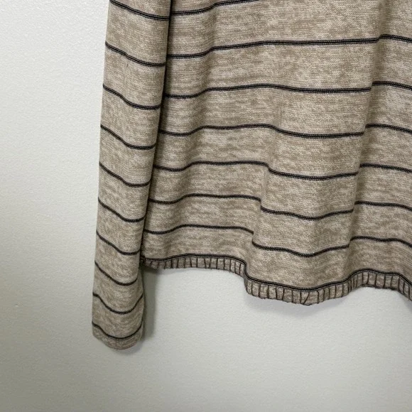 St Johns Bay Floral Embroidered Stripe Top Womens Large Boho Lace Up Cotton - Picture 3 of 11